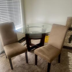 Glass top table and Chairs 