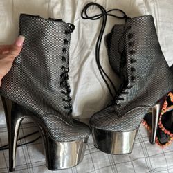 Silver, Mermaid Dancer Boots