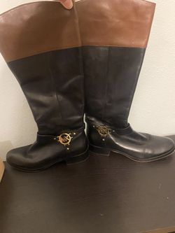 Michael Kors Knee High Boots With MK buckle