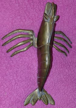 Solid Brass Lobster Shrimp Crawfish decor