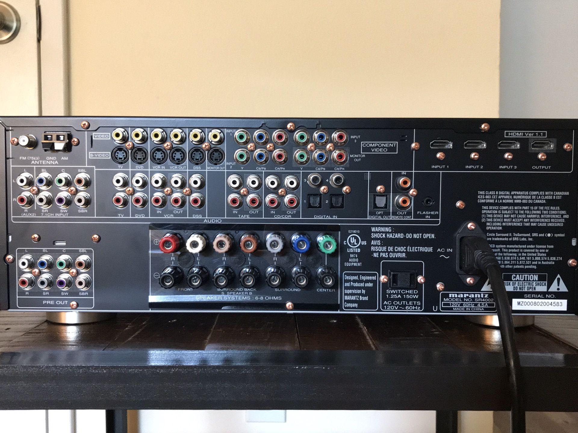 MARANTZ SR4002 7.1 AV Surround Receiver w/ HDMI w/ Remote AS IS for