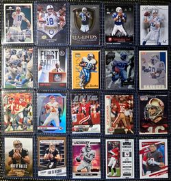 NFL Legends- Sanders, Montana, Brady, Manning & more Football Card Lot of 20