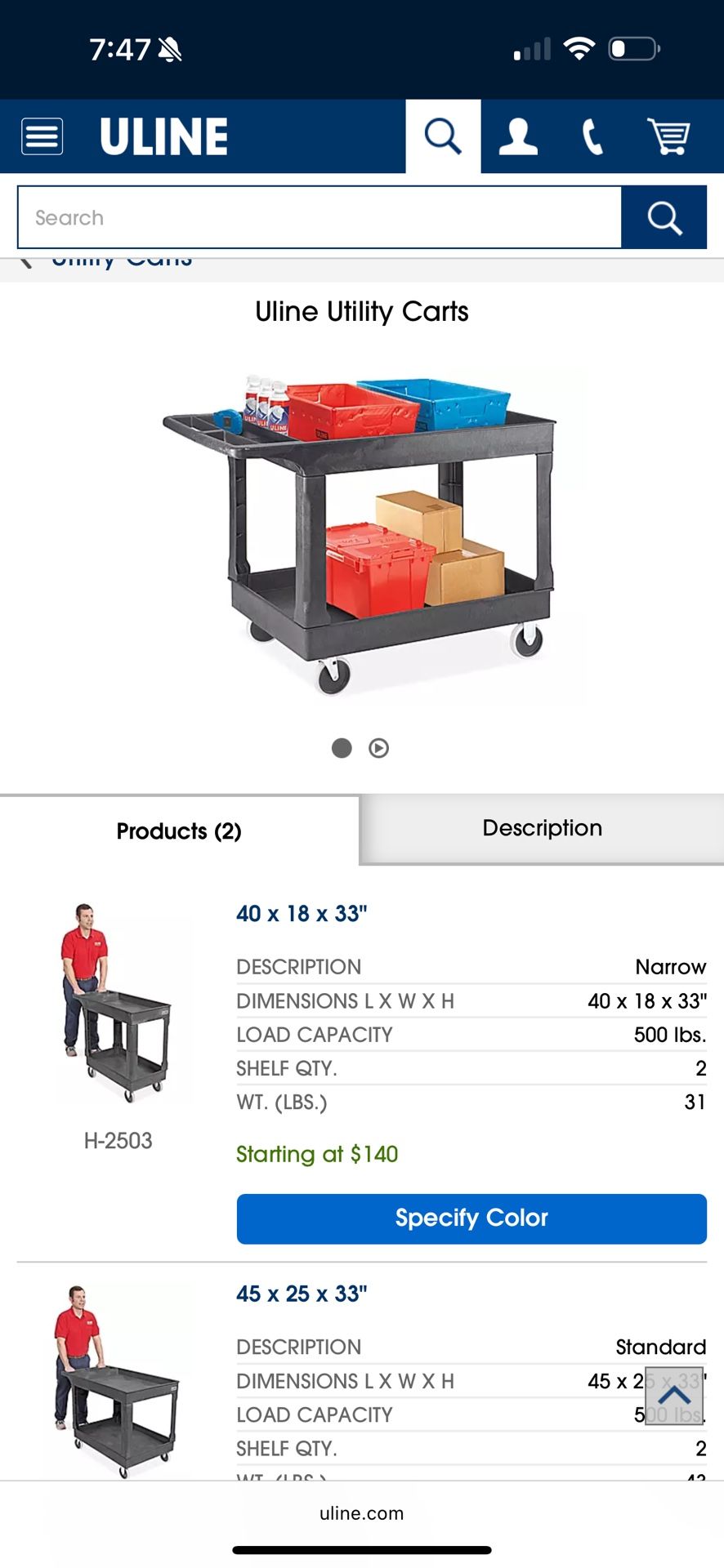 ULINE Utility Cart