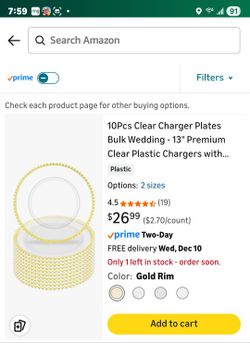 Clear Charger Plates 10ct