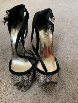 Faux Snake Skin Heels