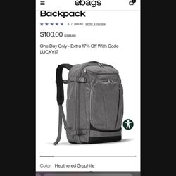 Ebags Travel Backpack