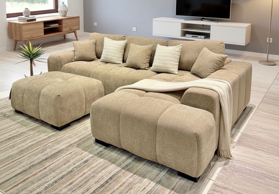Cream Color Sectional Sofa L Shape New