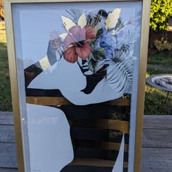 Framed Floral Head Art Print by Marmont, 16x24" Gold-Tone Frame


