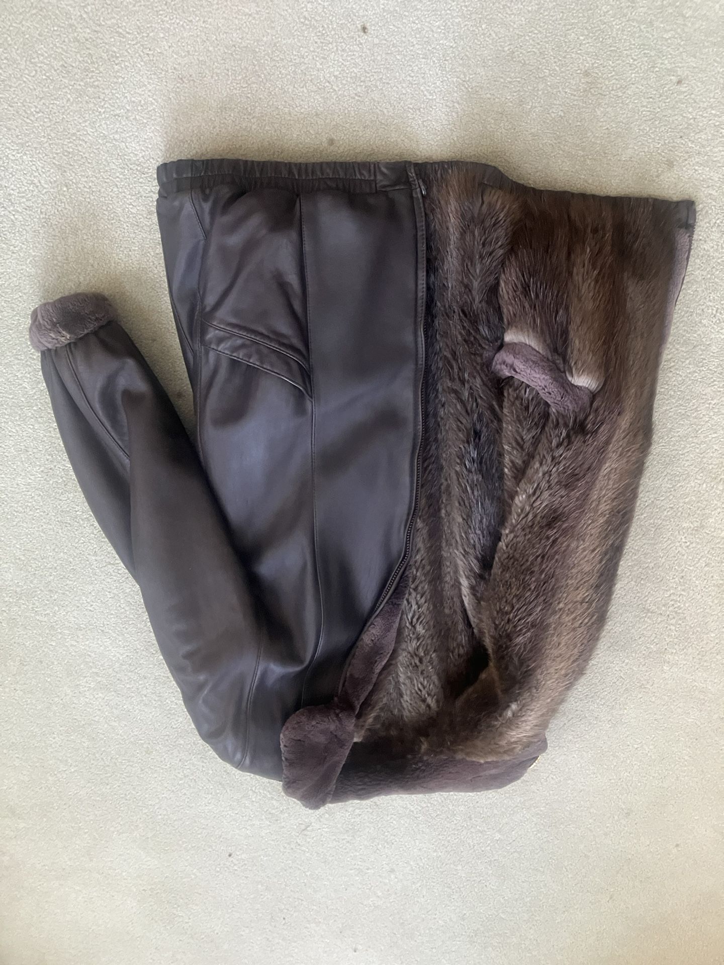 Reversible Lamb Leather Nutria Bomber Jacket