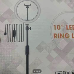 12$10” LED Ring Light with Stand & Phone Holder – Adjustable Brightness | Perfect for TikTok & Makeup