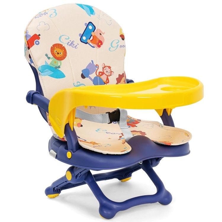 Brand new! Portable High Chair for Babies, Adjustable Height Travel Booster Seat (Dark Blue)