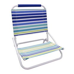 Mainstays Folding Beach Sand Chair Blue & Green Stripe