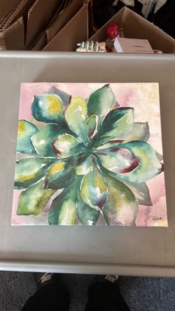 Succulent Watercolor Canvas Wall Art