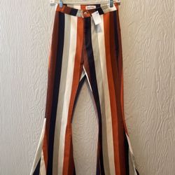 NWT PEACH BOHO HIPPIE BELL BOTTOM JEANS sz S & L Available
