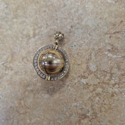 10k Yellow Gold Spinning Basketball Pendant 