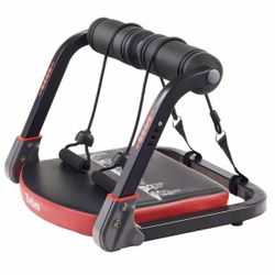 ZELUS Ab Machine with Resistance Bands for Home Gym, 2 in 1 Ab Workout Equipment with Rebound Assist 4 Intensities, Core Strength Trainer Whole Body E