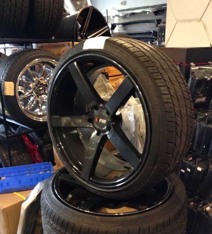 F1R 20x9.5 5x114.3 (4.5) low offset wheels tires 245-35-20 Road Hugger GT Ultra