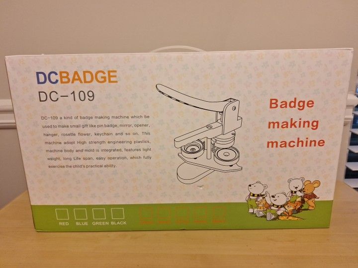 DIY DCBadge DC-109 Badge Making Machine-New