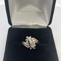 14k Solid Yellow Gold Ring With Diamond Size 6.25 Weight 3.80 Gr 