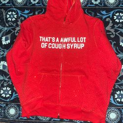 ALOCS RHINESTONE HOODIE (RED) 