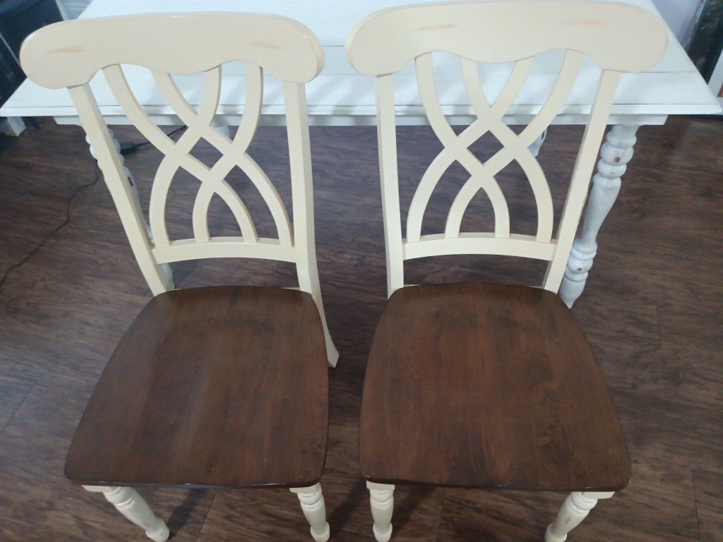 Chairs Wood Solid Pair