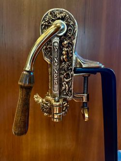Rare - Vintage - Roger Vintner - Brass - Countertop Wine Bottle Opener