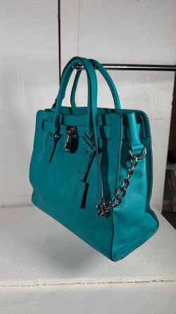 Turquoise Structured Satchel Handbag