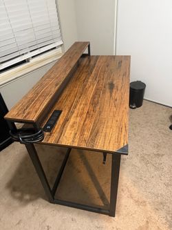 Desk with charging port with chair