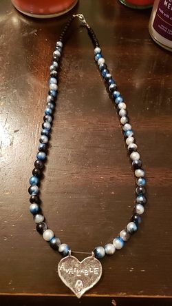 Blue galaxy heart necklace