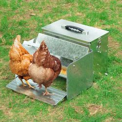 Automatic Poultry Chicken Feeder Portable & Lockable Feeding Troughs - Christmas Sale