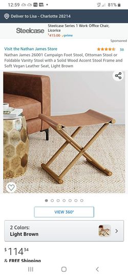 New set of 2 wood accent stool