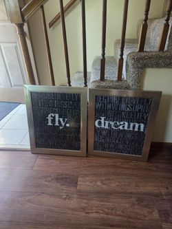 Set of 2 Motivational Word Art Framed Prints