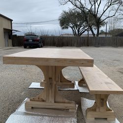 Custom  Dining Table Farm House farmhouse Modern Rustic Set Bench Restoration Hardware Breakfast Oval Table Solid Wood Custom Handcrafted Counter Bar 