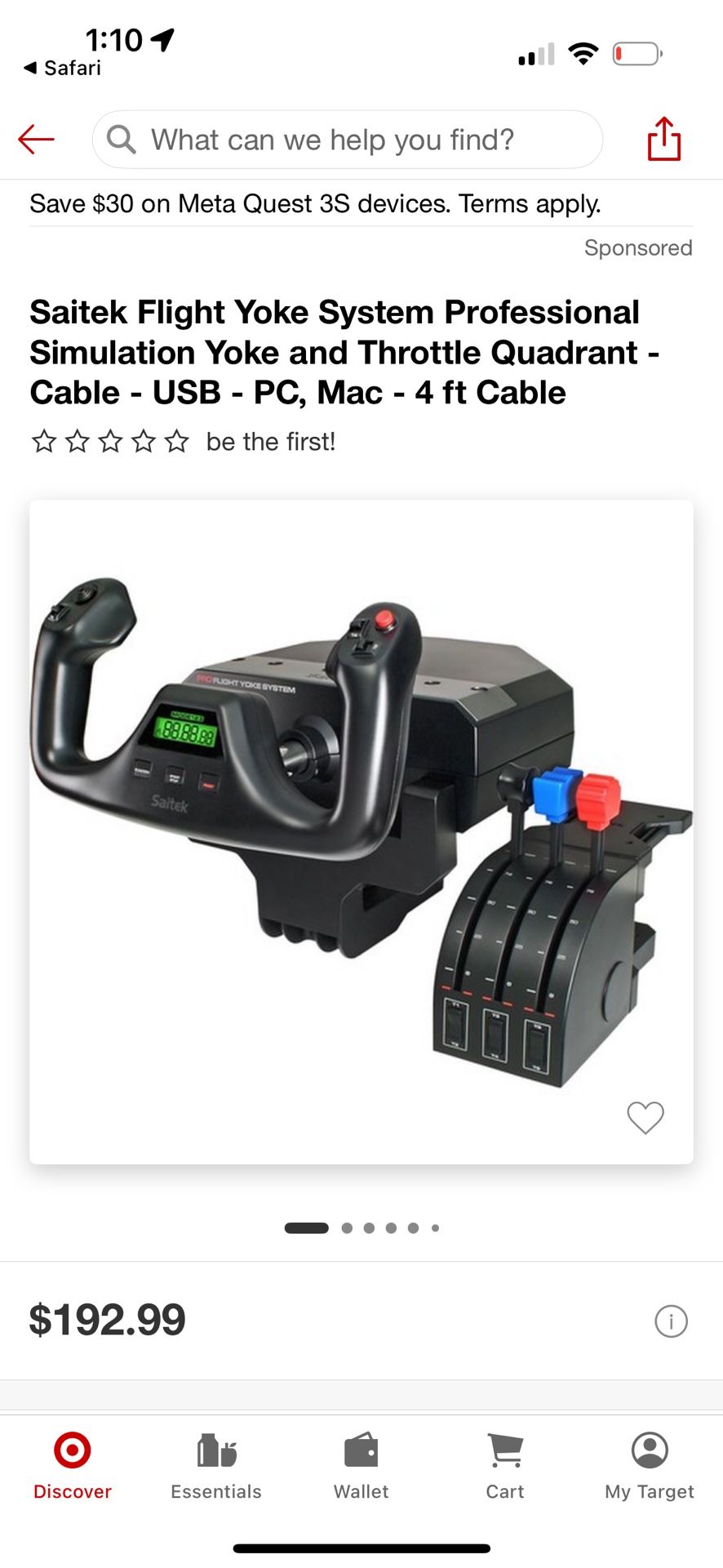 Logitech G Saitek Pro Flight Simulator Yoke System USB