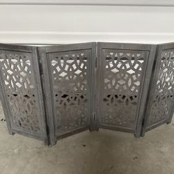 4 Panel 27" High  48” Long Wooden Pet Gate – Foldable, Freestanding Indoor Fence for Doorways, Stairs, and Hallways $20 OBO