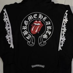 Men’s Black Chrome Hearts x Rolling Stones Hoodie