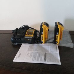 DeWalt 20 V New. Change. Batteries. 2.0 AH.