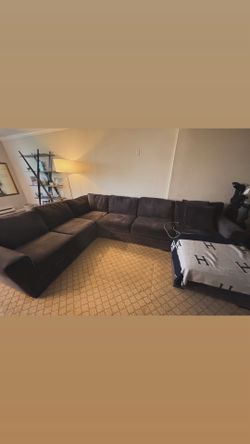 Charcoal grey sectional with chaise