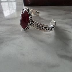 STERLING Real Red agate Bracelet 