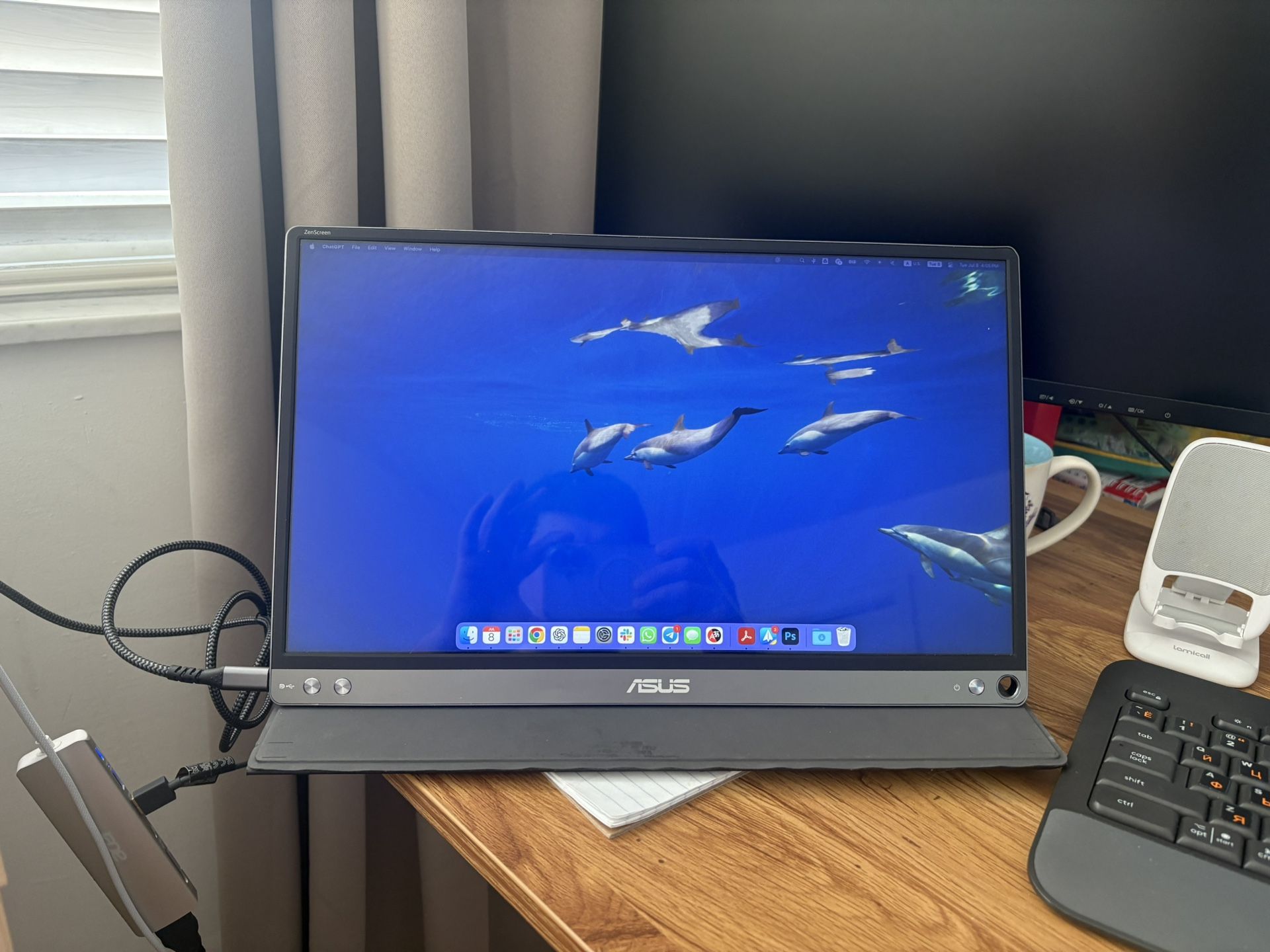 ASUS ZenScreen 15.6” 1080P Portable USB Monitor (MB16AC) - Full HD (1920 x 1080), IPS, USB Type-C, Eye Care, Smart Case, External Screen for Laptop