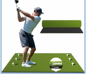 Golf Mat - 5x4ft & 6x4ft 26mm-31mm Golf Hitting Mat for Simulators, Backyard, Garage, Indoor & Outdoor Use, Features Dual-Turf Mats with Ball Tray for