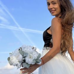 Bridal Bouquet – Artificial Peonies & Eucalyptus, Elegant & Timeless