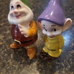 Walt Disney Dwarves Dopey and Doc $7 for one or $12 total for 2, approx 4" tall 