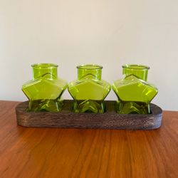Green Vase Star Celestial Plant Propagation Station Wood Plant Stand Plant Pot