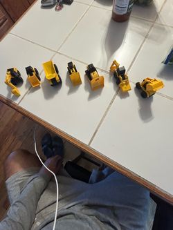 Lot Of 7 Caterpillar Tractor / Backhoe Dump Truck Plastic