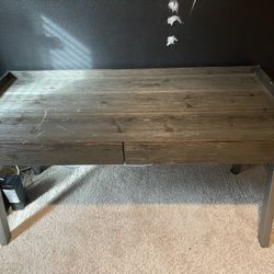 Desktop 2 Drawer Heavy Wood 