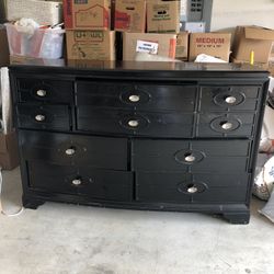 $250 FOR BLACK HIGH CHEST AND MIRROR COMBO