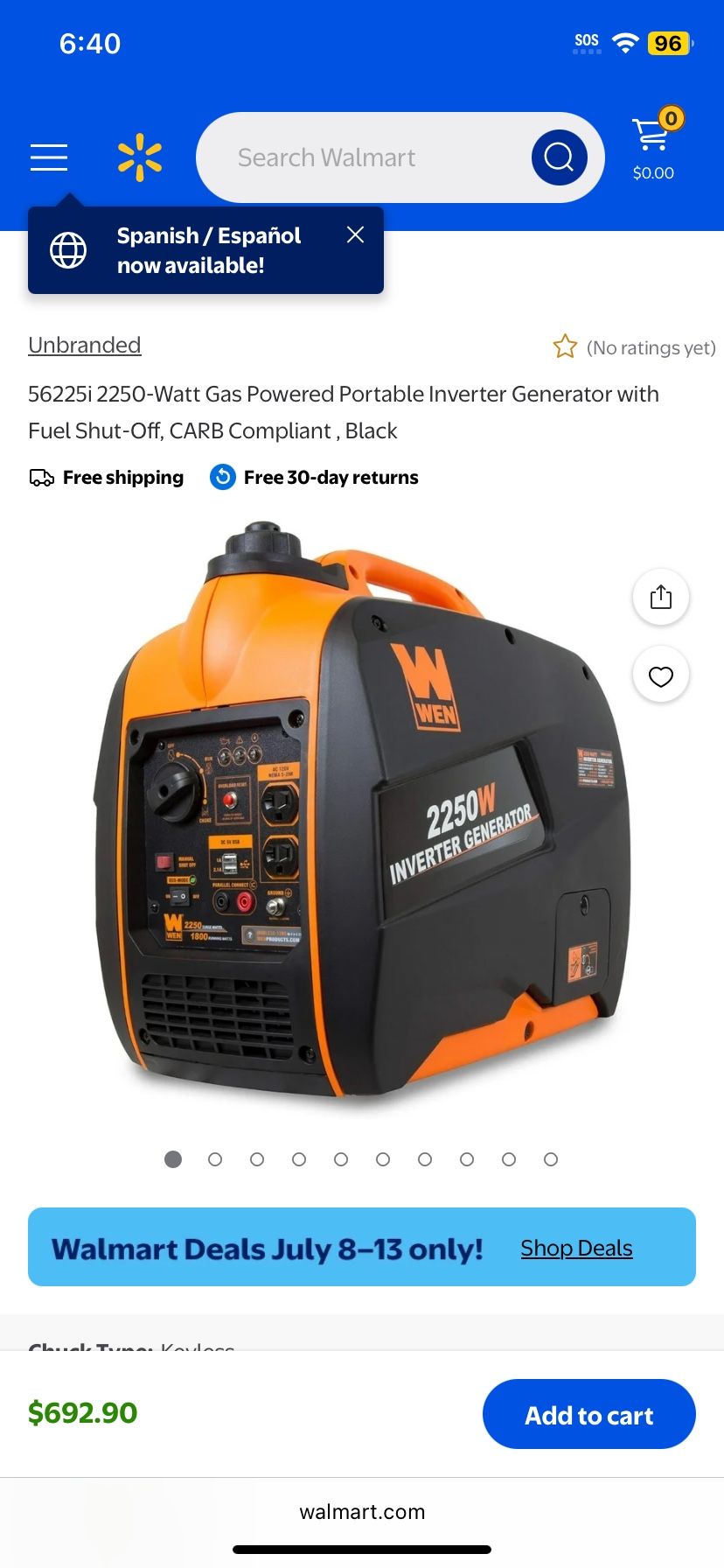 Wen Generator Brand New