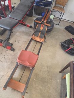 Wood Water Rowing Machine with Monitor