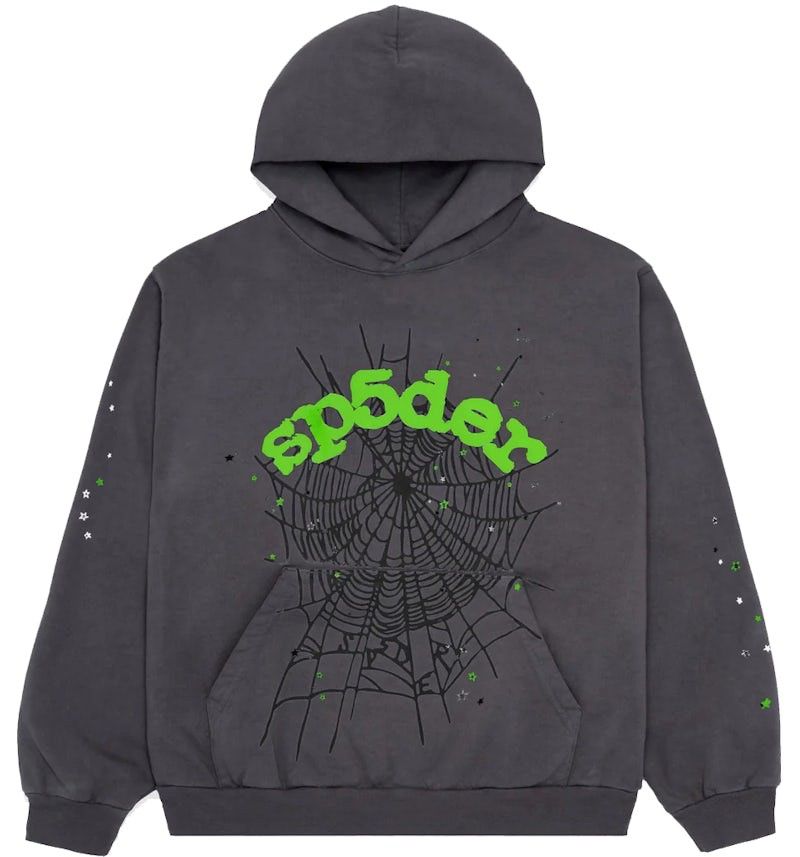 Sp5der Hoodie "Grey And Green